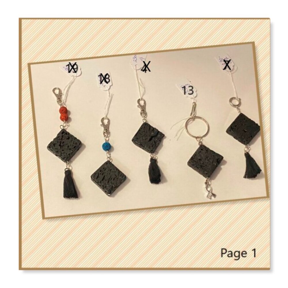 NEW Essential Oil key rings & fashion clips 3 for $20
